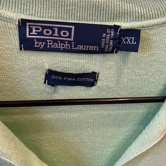 Men’s Polo Short Sleeve Green Shirt XXL 100% Pima Cotton Knit - Picture 4 of 4